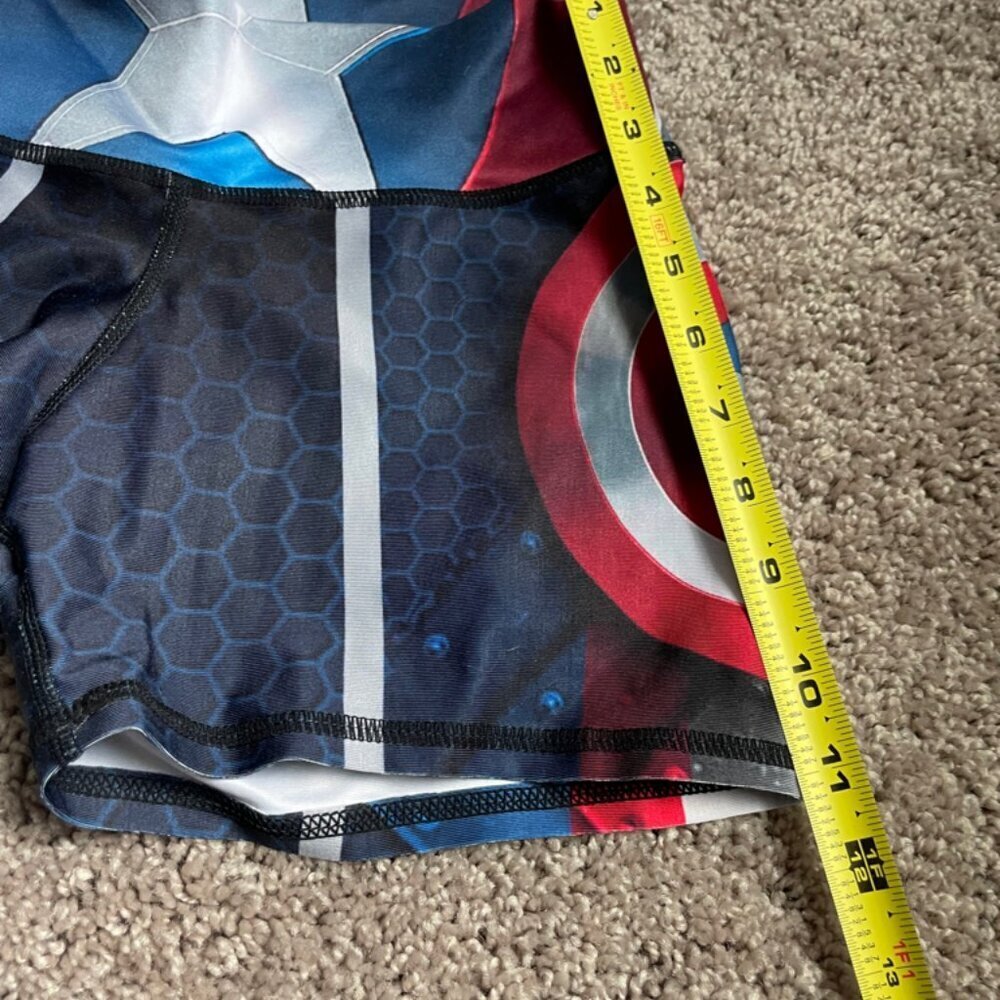BOOTY LEGGINGS CAPTAIN AMERICA SZ S MADE IN COLOMBIA BUTT LIFT TUMMY CONTROL - Picture 5 of 9